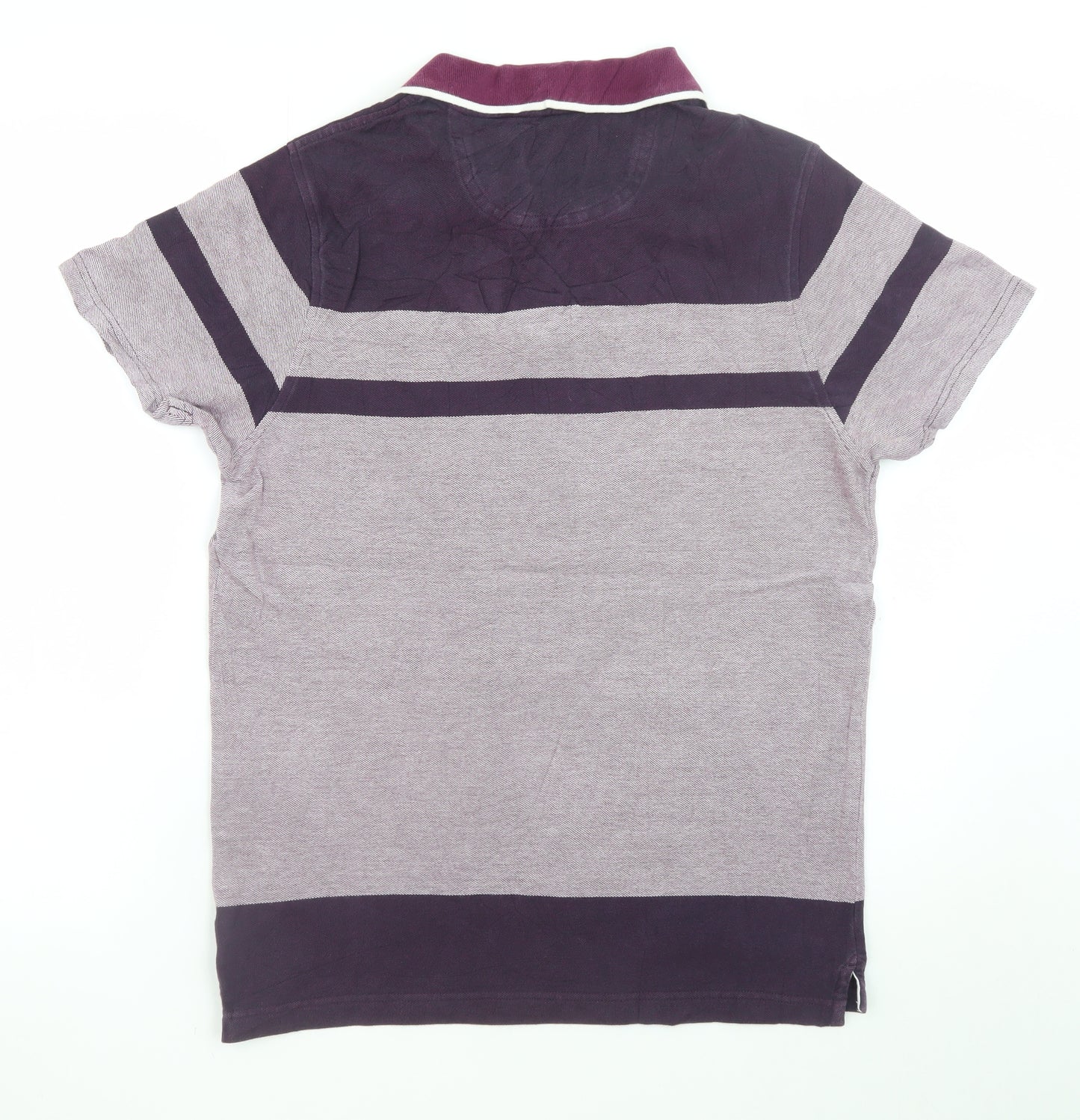Henri Lloyd Men’s Purple Striped Cotton Polo Shirt Size M Slim Fit