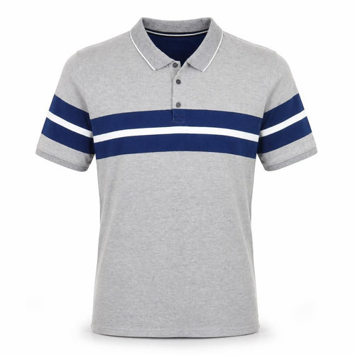Maine New England Men's Grey XL Colourblock Short Sleeve Polo Shirt