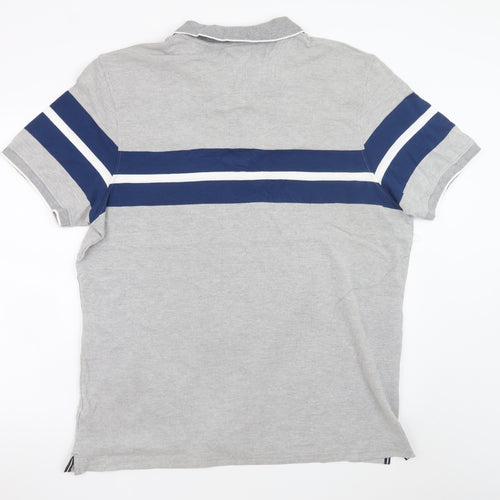 Maine New England Men's Grey XL Colourblock Short Sleeve Polo Shirt