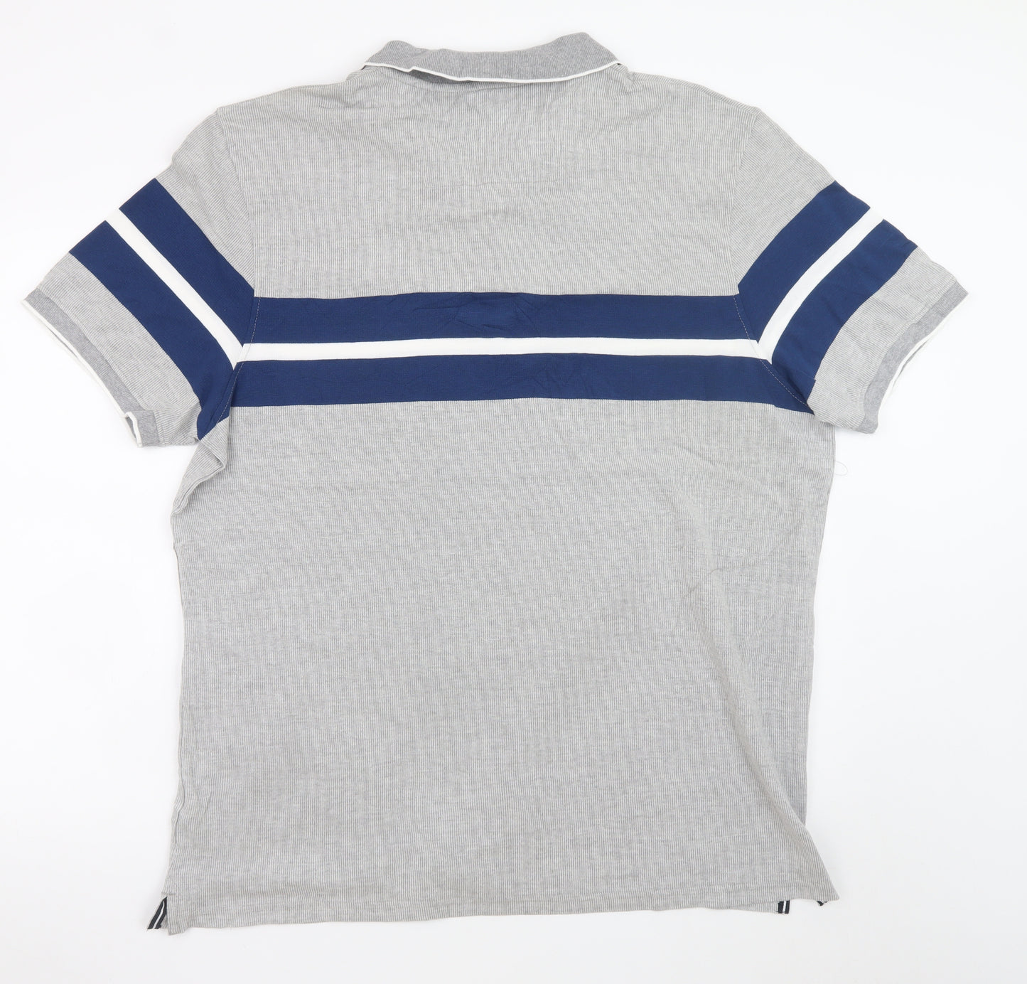 Maine New England Men's Grey XL Colourblock Short Sleeve Polo Shirt