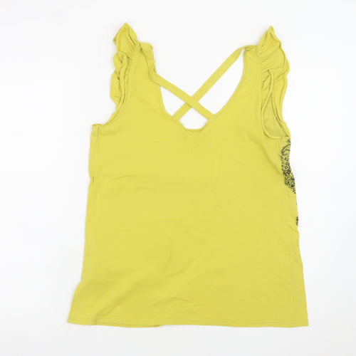 Dorothy Perkins Womens Yellow Embellished Sleeveless Top Size 14