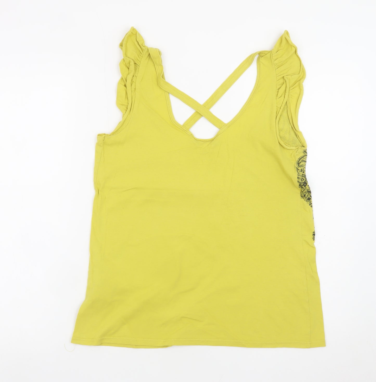 Dorothy Perkins Womens Yellow Embellished Sleeveless Top Size 14