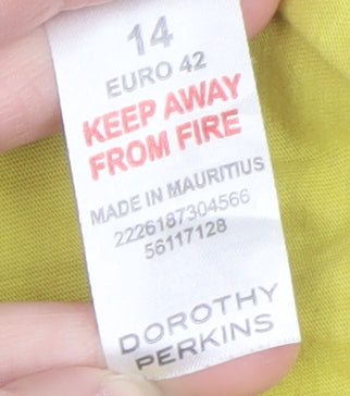 Dorothy Perkins Womens Yellow Embellished Sleeveless Top Size 14