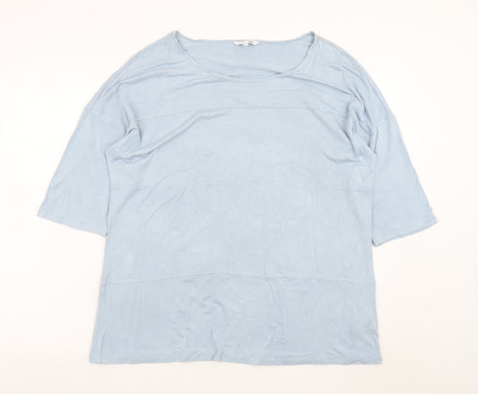 Dash Women's Blue Relaxed Fit 3/4 Sleeve Jersey Top Size 16