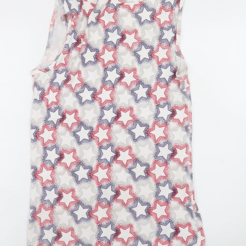 Lavon Womens Multicoloured Star Print Tank Top 2XL Plus Basic Cotton Blend