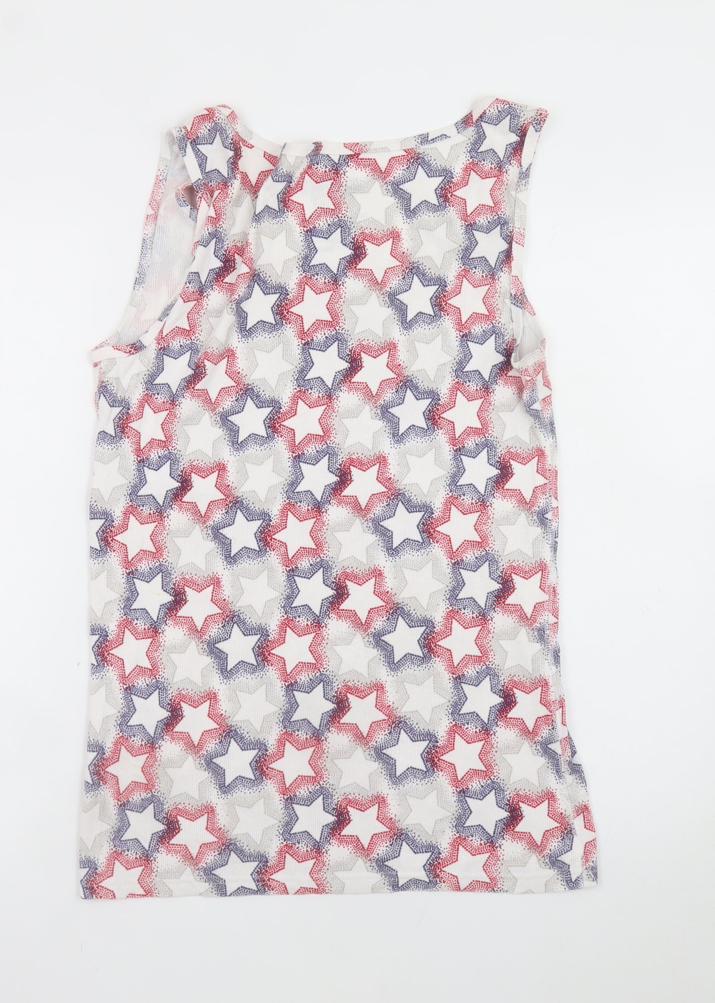 Lavon Womens Multicoloured Star Print Tank Top 2XL Plus Basic Cotton Blend