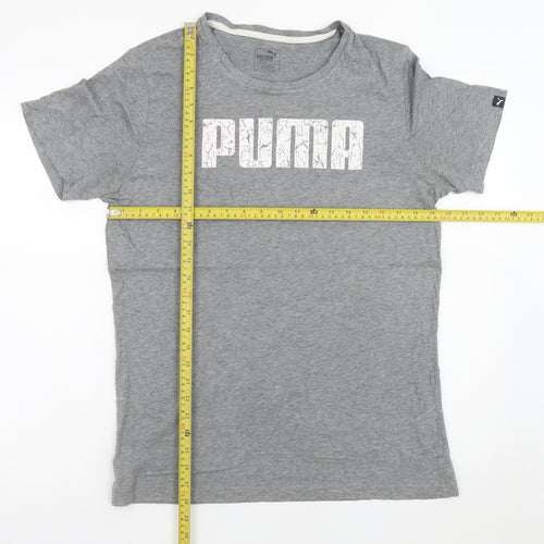 Puma Men's Grey Graphic Logo T-Shirt Size M Short Sleeve Sportswear