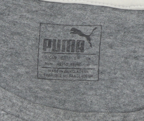 Puma Men's Grey Graphic Logo T-Shirt Size M Short Sleeve Sportswear