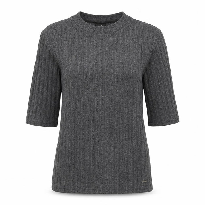 Hollister Women's Grey Slim Fit Knit 3/4 Sleeve T-Shirt S