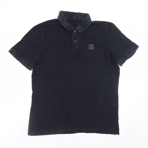 Hugo Boss Men's Black Polo Shirt M Regular Fit Cotton