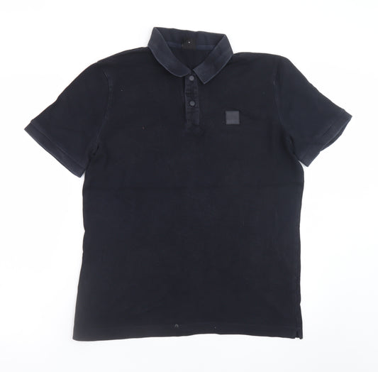 Hugo Boss Men's Black Polo Shirt M Regular Fit Cotton