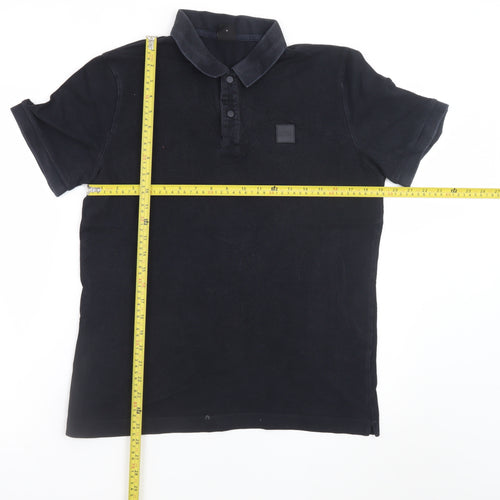 Hugo Boss Men's Black Polo Shirt M Regular Fit Cotton