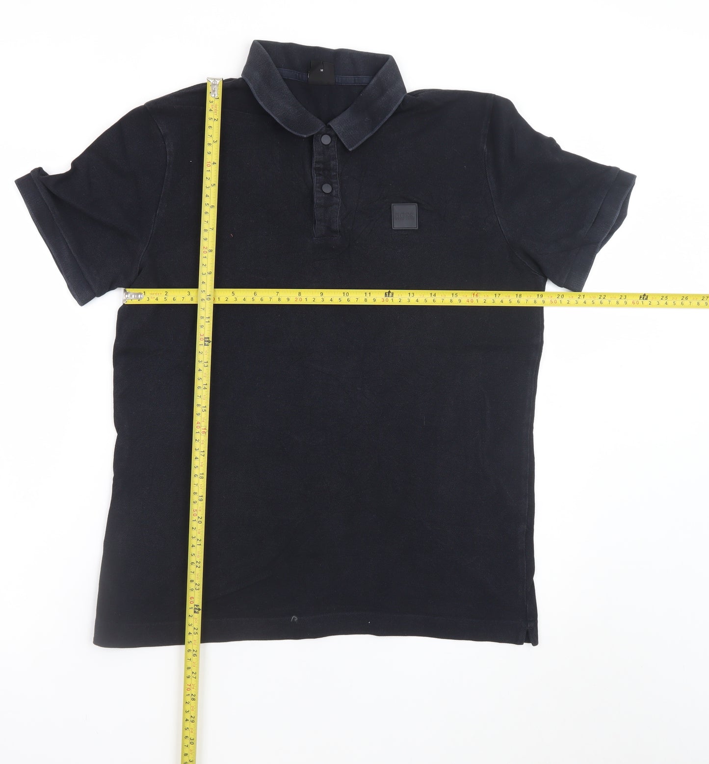 Hugo Boss Men's Black Polo Shirt M Regular Fit Cotton