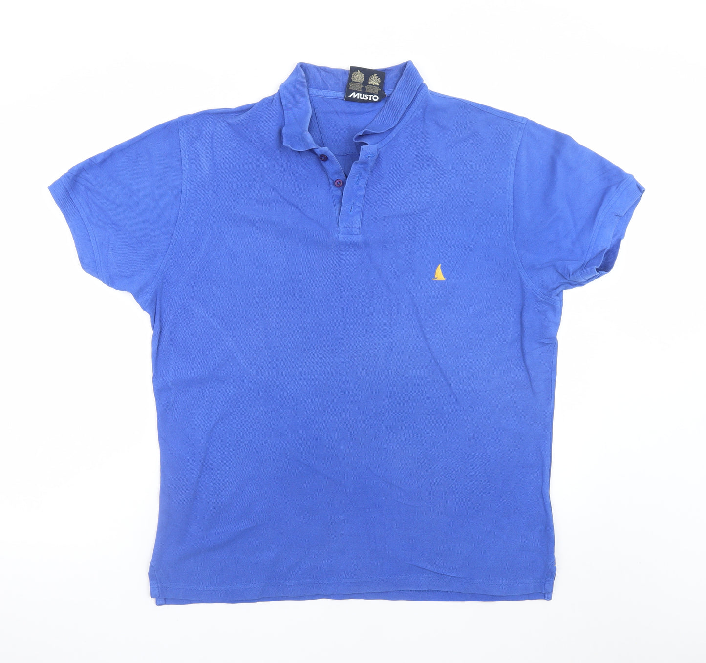 Musto Men's Blue Cotton Polo Shirt L Regular Fit Nautical Style