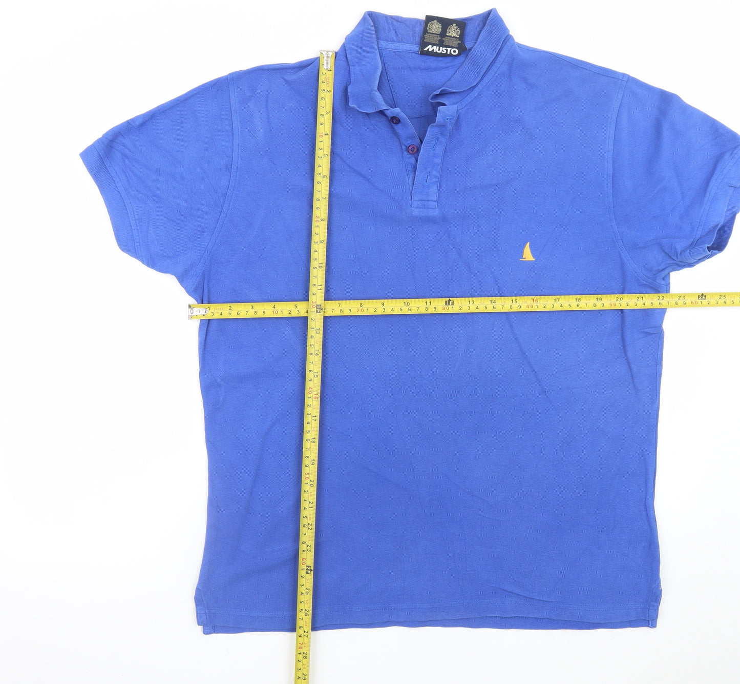 Musto Men's Blue Cotton Polo Shirt L Regular Fit Nautical Style