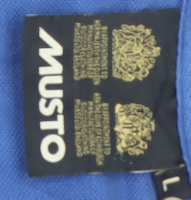 Musto Men's Blue Cotton Polo Shirt L Regular Fit Nautical Style