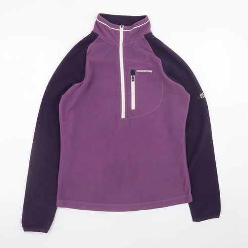 Craghoppers Women's Purple 1/2 Zip Fleece Sweatshirt UK 10