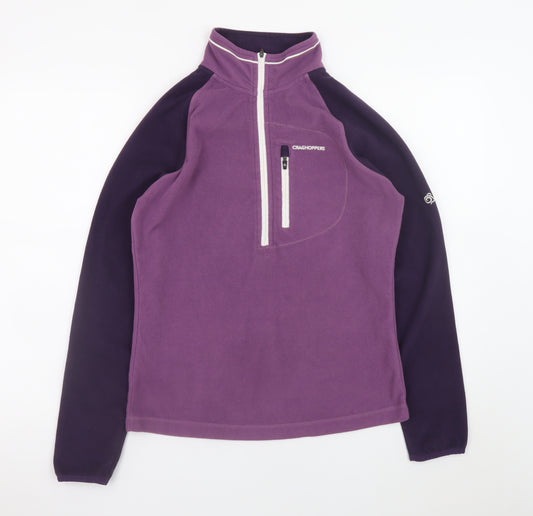 Craghoppers Women's Purple 1/2 Zip Fleece Sweatshirt UK 10