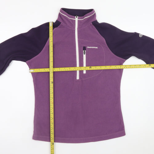 Craghoppers Women's Purple 1/2 Zip Fleece Sweatshirt UK 10
