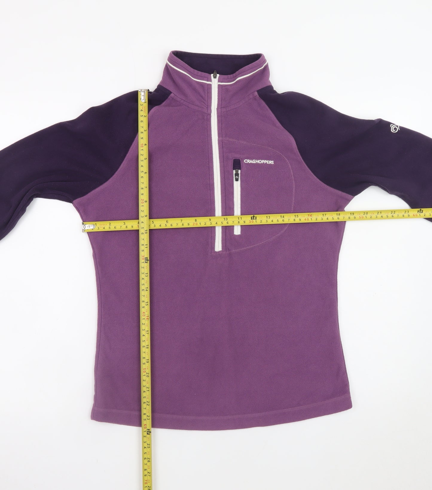 Craghoppers Women's Purple 1/2 Zip Fleece Sweatshirt UK 10