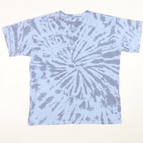 Pull&Bear Mens Blue Rick and Morty Tie-Dye Graphic T-Shirt Size M