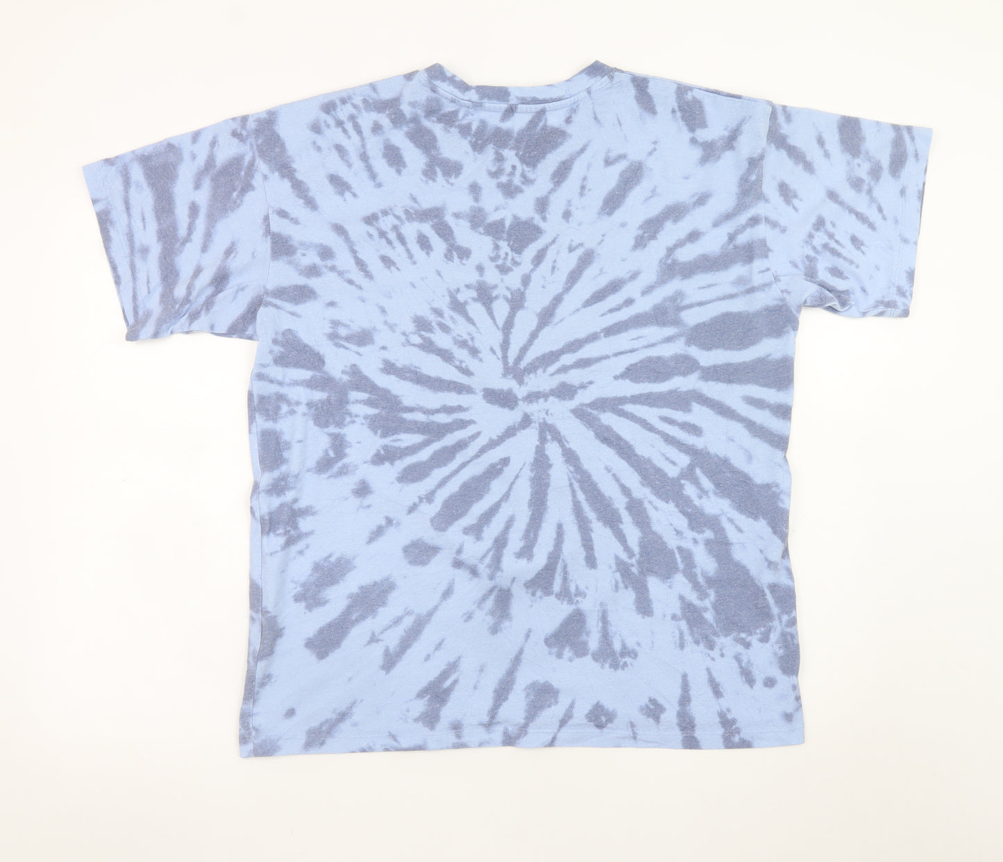 Pull&Bear Mens Blue Rick and Morty Tie-Dye Graphic T-Shirt Size M