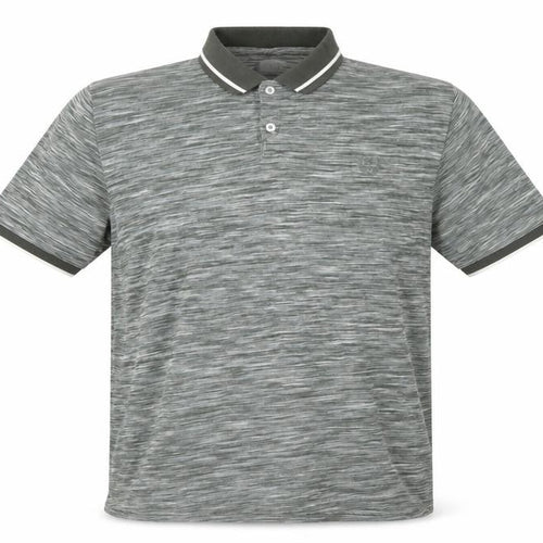 Easy Men’s Grey Striped Cotton Polo Shirt XL Casual Collared Top