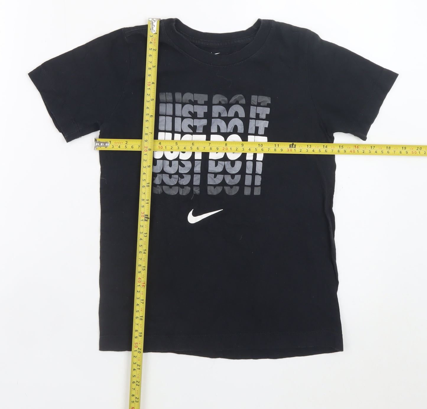 Nike Boys Black Just Do It S Graphic Sports T-Shirt Short Sleeve