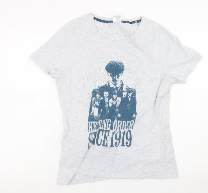 Tu Women’s Grey Peaky Blinders T-Shirt Size 12 Cotton Blend