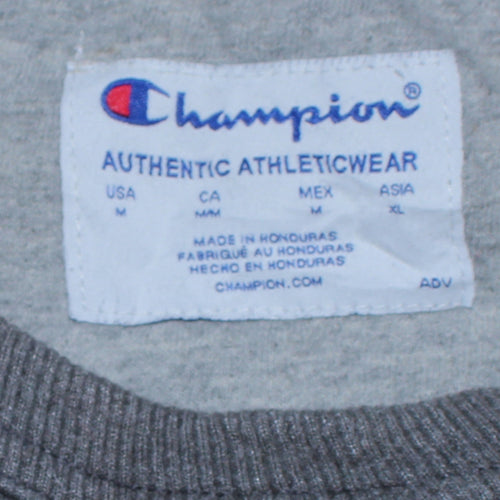 Champion Men's Grey Crew Neck Pullover Sweatshirt Size M