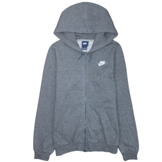 Nike Women Grey Full Zip Hoodie Small Cotton Blend Casual