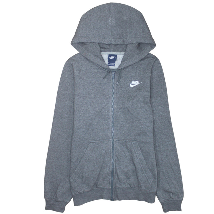 Nike Women Grey Full Zip Hoodie Small Cotton Blend Casual