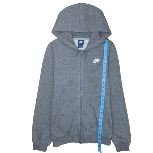 Nike Women Grey Full Zip Hoodie Small Cotton Blend Casual