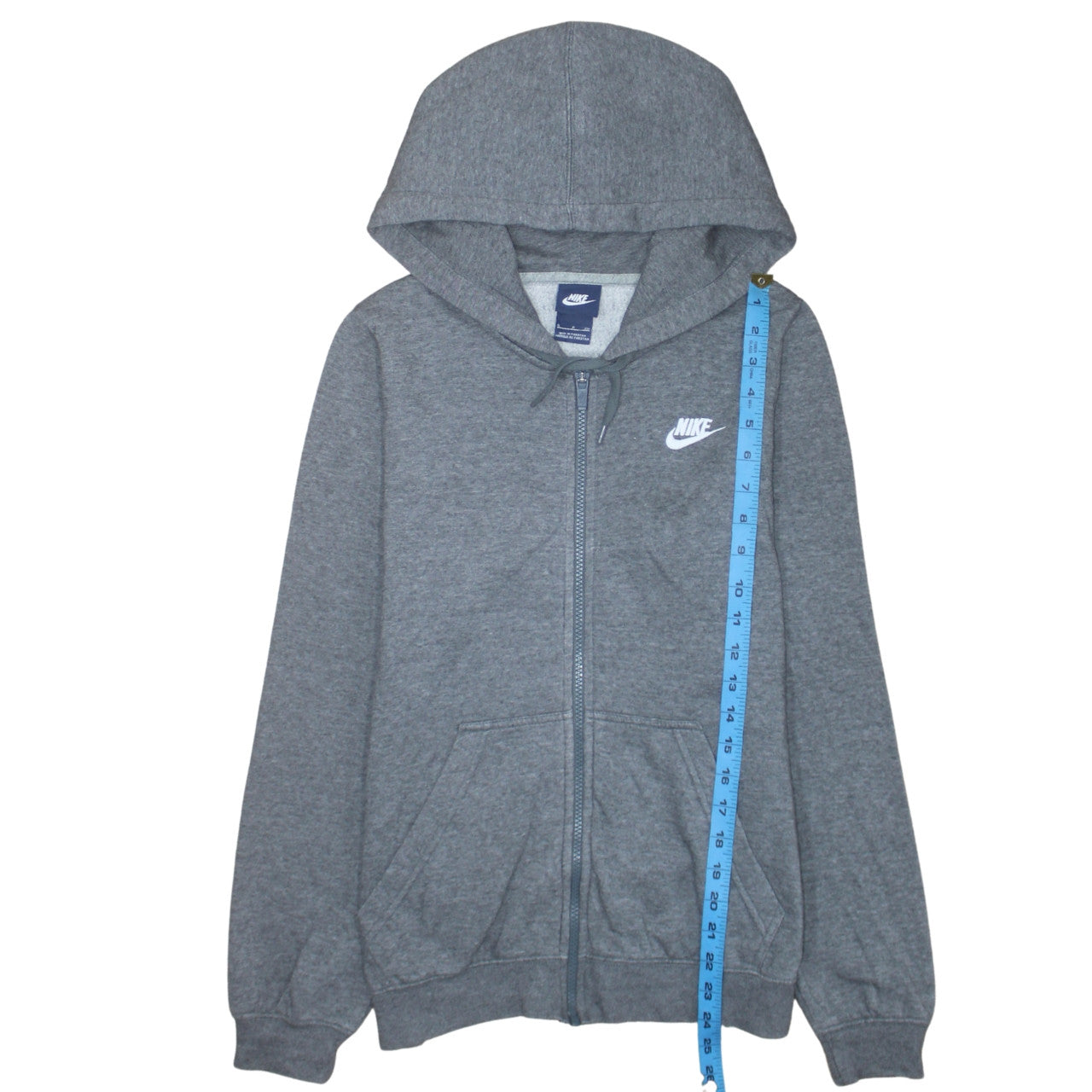Nike Women Grey Full Zip Hoodie Small Cotton Blend Casual