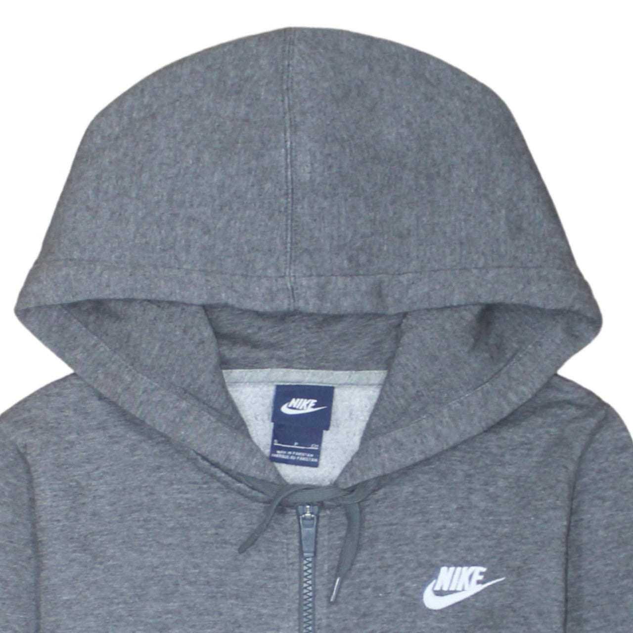 Nike Women Grey Full Zip Hoodie Small Cotton Blend Casual