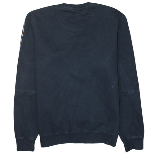 Champion Mens Black Large Crew Neck Logo Sweatshirt Pullover