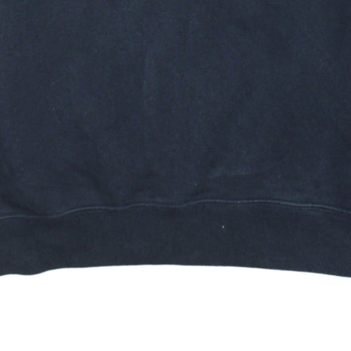 Champion Mens Black Large Crew Neck Logo Sweatshirt Pullover