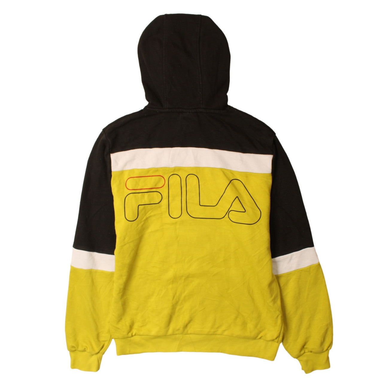 FILA Men's Yellow Black Pullover Hoodie XS Sportswear