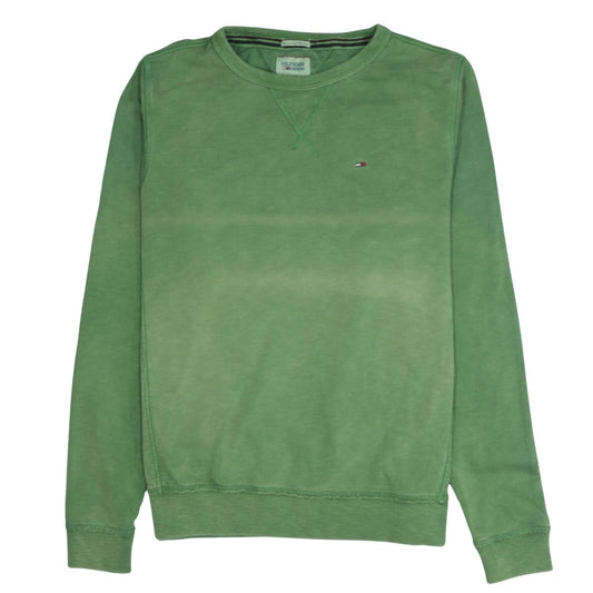 Hilfiger Denim Men's Green Cotton Crew Neck Sweatshirt M