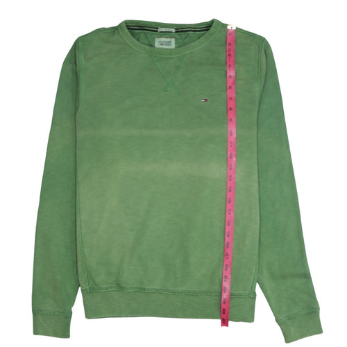 Hilfiger Denim Men's Green Cotton Crew Neck Sweatshirt M