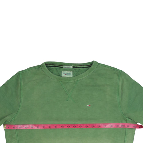 Hilfiger Denim Men's Green Cotton Crew Neck Sweatshirt M