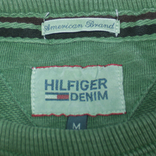 Hilfiger Denim Men's Green Cotton Crew Neck Sweatshirt M