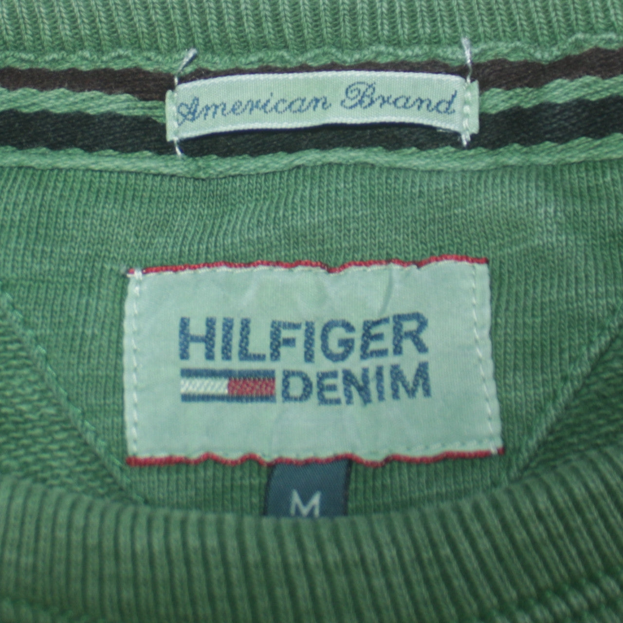Hilfiger Denim Men's Green Cotton Crew Neck Sweatshirt M
