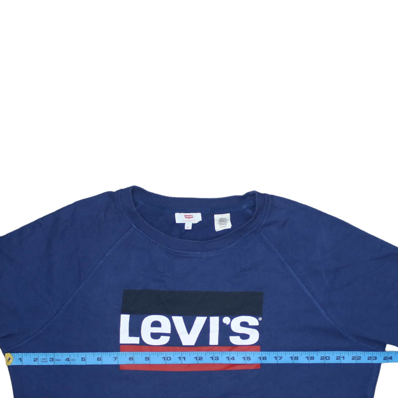 Levi's Men's Blue XL Crew Neck Logo Pullover Sweatshirt