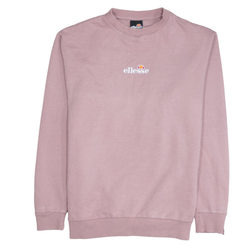Ellesse Womens Pink Pullover Sweatshirt Size M Cotton Blend Logo Crew Neck