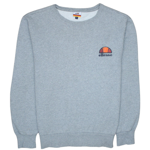 Ellesse Men's Grey Logo Crew Neck Sweatshirt Size L Regular Fit