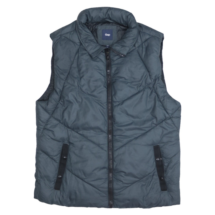 Gap Men's Grey Puffer Waistcoat M Regular Fit Lightweight