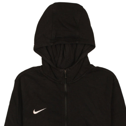 Nike Boys Black Full Zip Hoodie XL 158-170cm with Logo and Pocket