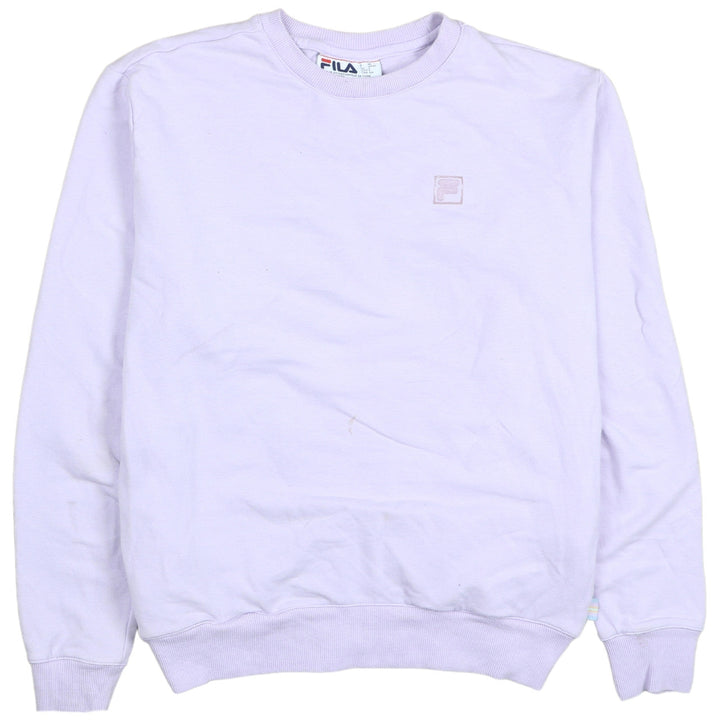 FILA Womens Lilac Crew Neck Sweatshirt Size S Casual Logo Pullover