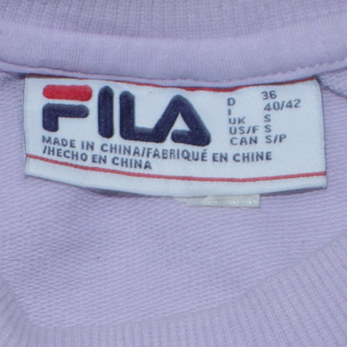 FILA Womens Lilac Crew Neck Sweatshirt Size S Casual Logo Pullover